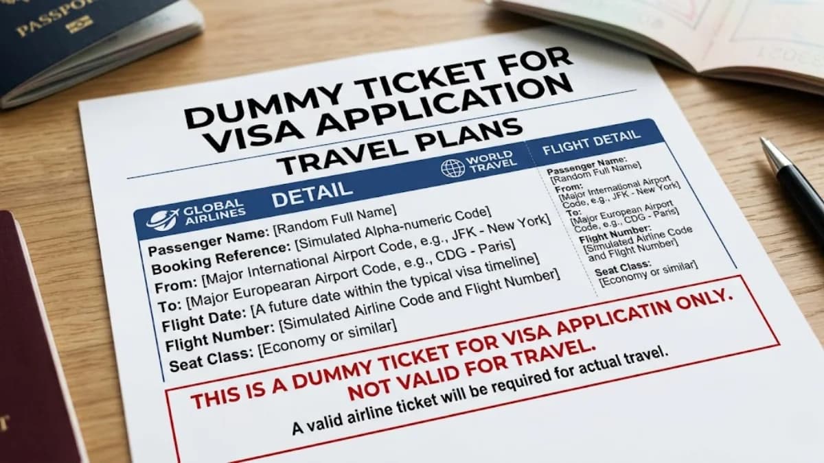 Cheap Dummy Ticket for Visa Applications and Travel Plans