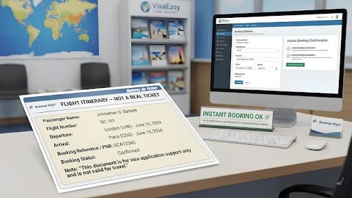 Dummy air ticket for visa applications instant booking