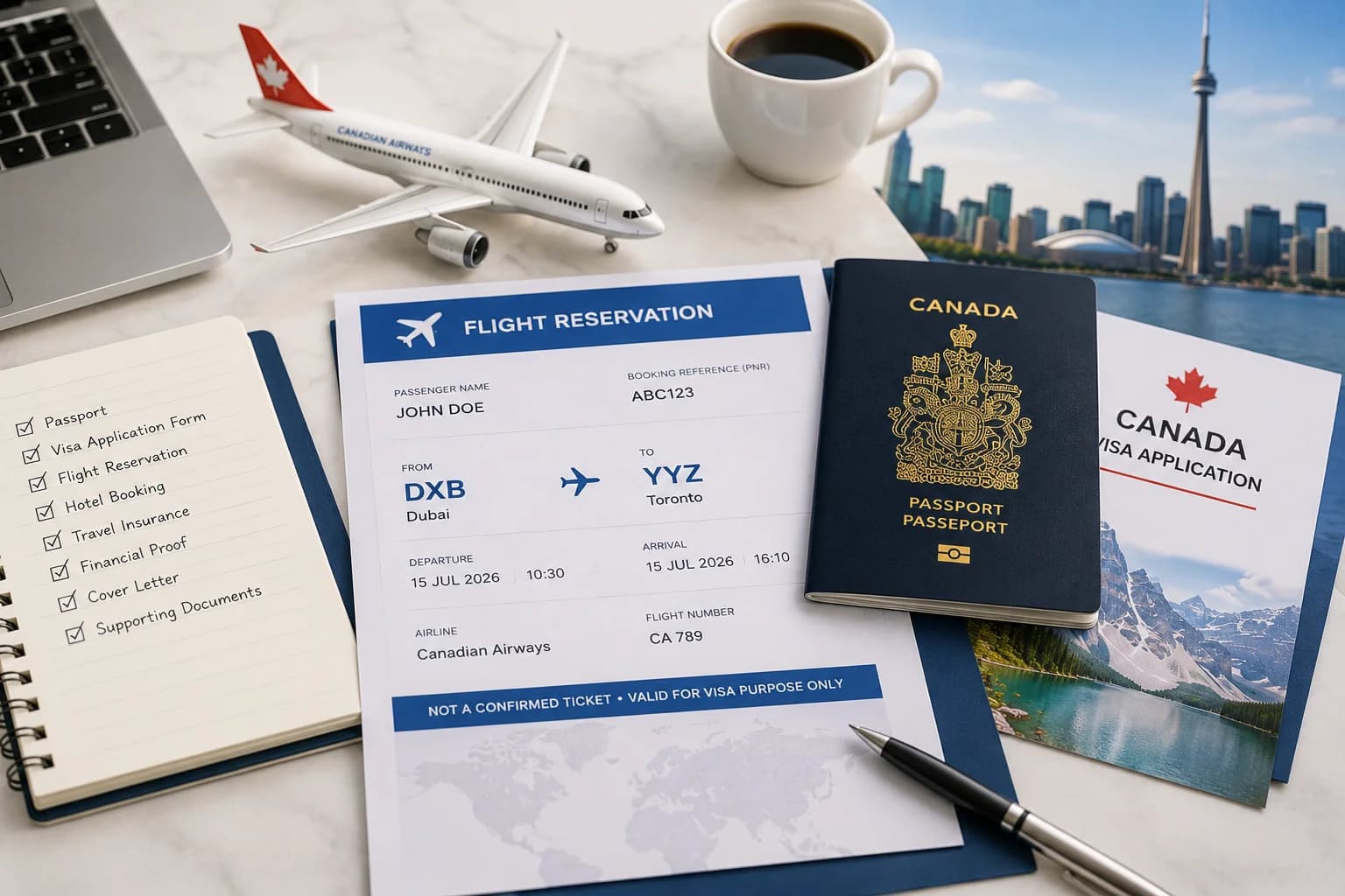 Dummy ticket for Canada visa application guide