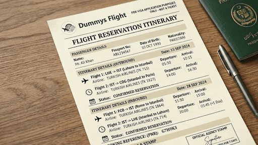 Dummy Ticket for Schengen Visa | Flight Itinerary Guide