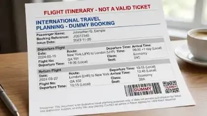Dummy Air Ticket for Easy International Travel Planning