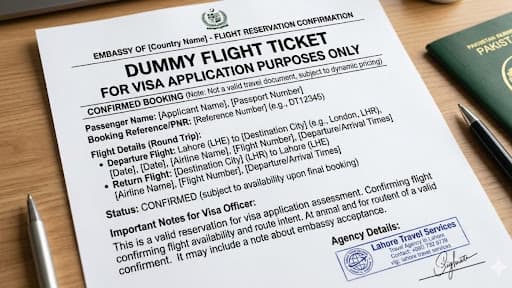 Dummy Flight Ticket for Visa – Real & Embassy Approved