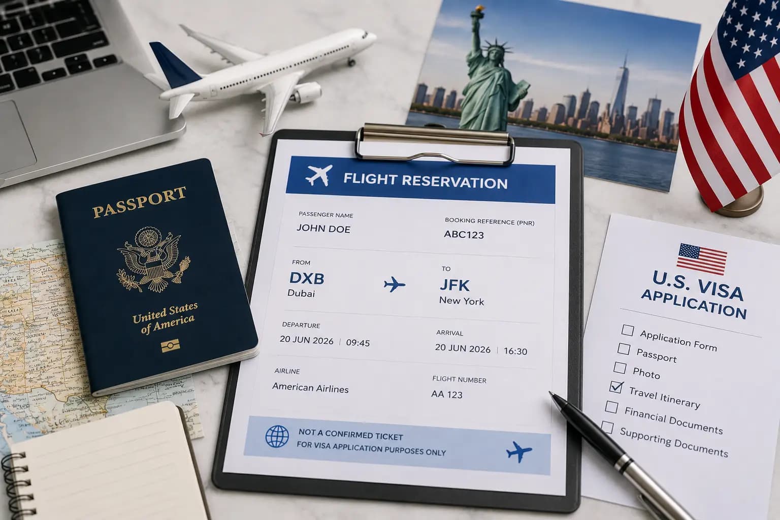Dummy ticket for US visa application guide